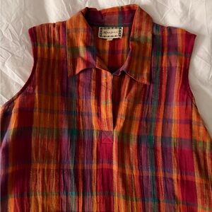 Vintage Monsoon London Plaid Maxi Dress